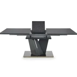 Garnero Arredamenti Tavoli Da Pranzo|Tavoli Allungabili-Tavolo in vetro allungabile moderno 160/200cm grigio scuro Curtis