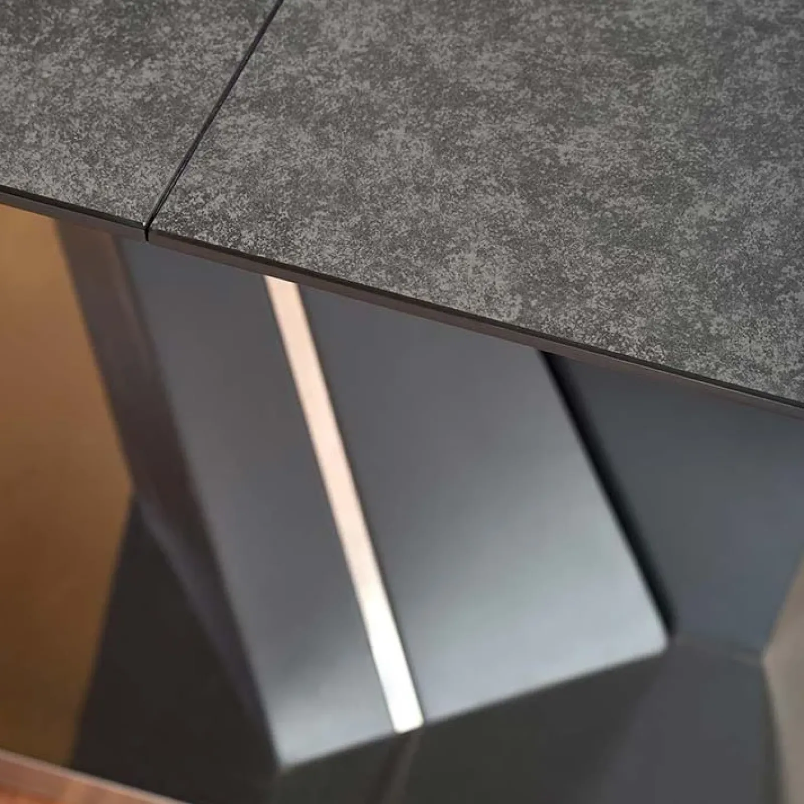 Garnero Arredamenti Tavoli Da Pranzo|Tavoli Allungabili-Tavolo in vetro allungabile moderno 160/200cm grigio scuro Curtis