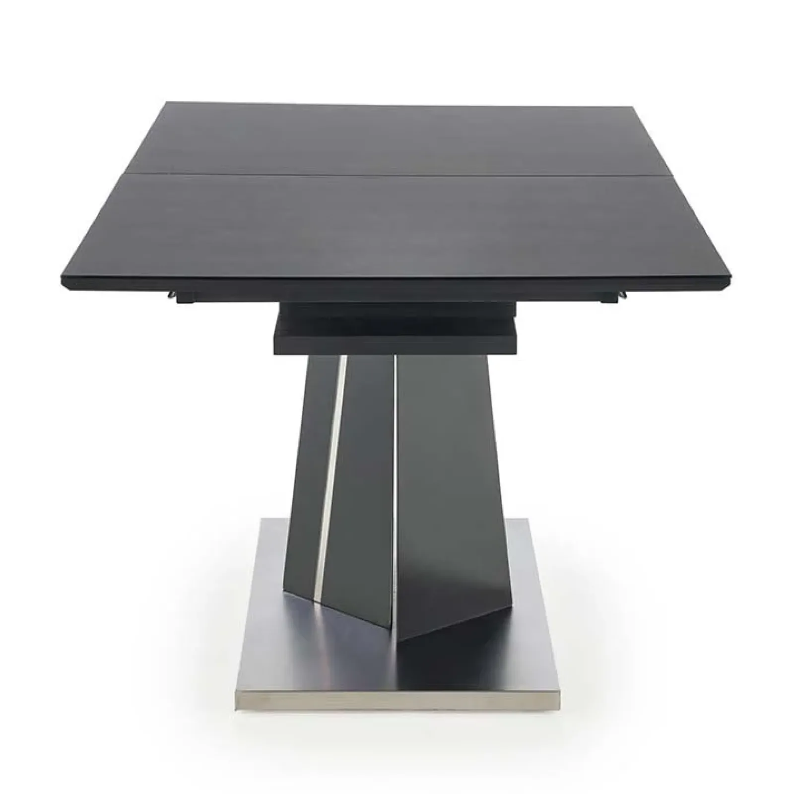 Garnero Arredamenti Tavoli Da Pranzo|Tavoli Allungabili-Tavolo in vetro allungabile moderno 160/200cm grigio scuro Curtis