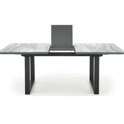 Garnero Arredamenti Tavoli Da Pranzo|Tavoli Allungabili-Tavolo in vetro 160/200cm allungabile marmo bianco grigio Jeff