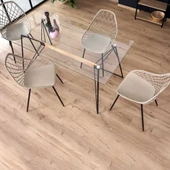 Garnero Arredamenti Tavoli In Vetro|Tavoli Da Pranzo-Tavolo in vetro 160x80cm acciaio nero Acer Gihome®