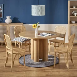 Garnero Arredamenti Tavoli In Legno|Tavoli Da Pranzo-Tavolo moderno rotondo 120/77cm rovere Canberra