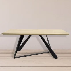 Garnero Arredamenti Tavoli In Legno|Tavoli Da Pranzo-Tavolo rettangolare soggiorno industrial 180x90cm rovere nero Pelago