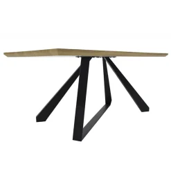 Garnero Arredamenti Tavoli In Legno|Tavoli Da Pranzo-Tavolo rettangolare soggiorno industrial 180x90cm rovere nero Pelago