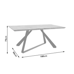 Garnero Arredamenti Tavoli In Legno|Tavoli Da Pranzo-Tavolo rettangolare soggiorno industrial 180x90cm rovere nero Pelago