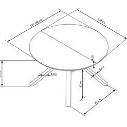 Garnero Arredamenti Tavoli Rotondi|Tavoli Da Pranzo-Tavolo rotondo allungabile 130/180cm vetro effetto marmo bianco nero Galact
