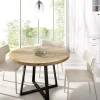 Garnero Arredamenti Tavoli In Legno|Tavoli Da Pranzo-Tavolo rotondo 120cm legno rovere e gambe nere Redondo