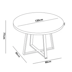 Garnero Arredamenti Tavoli In Legno|Tavoli Da Pranzo-Tavolo rotondo 120cm legno rovere e gambe nere Redondo