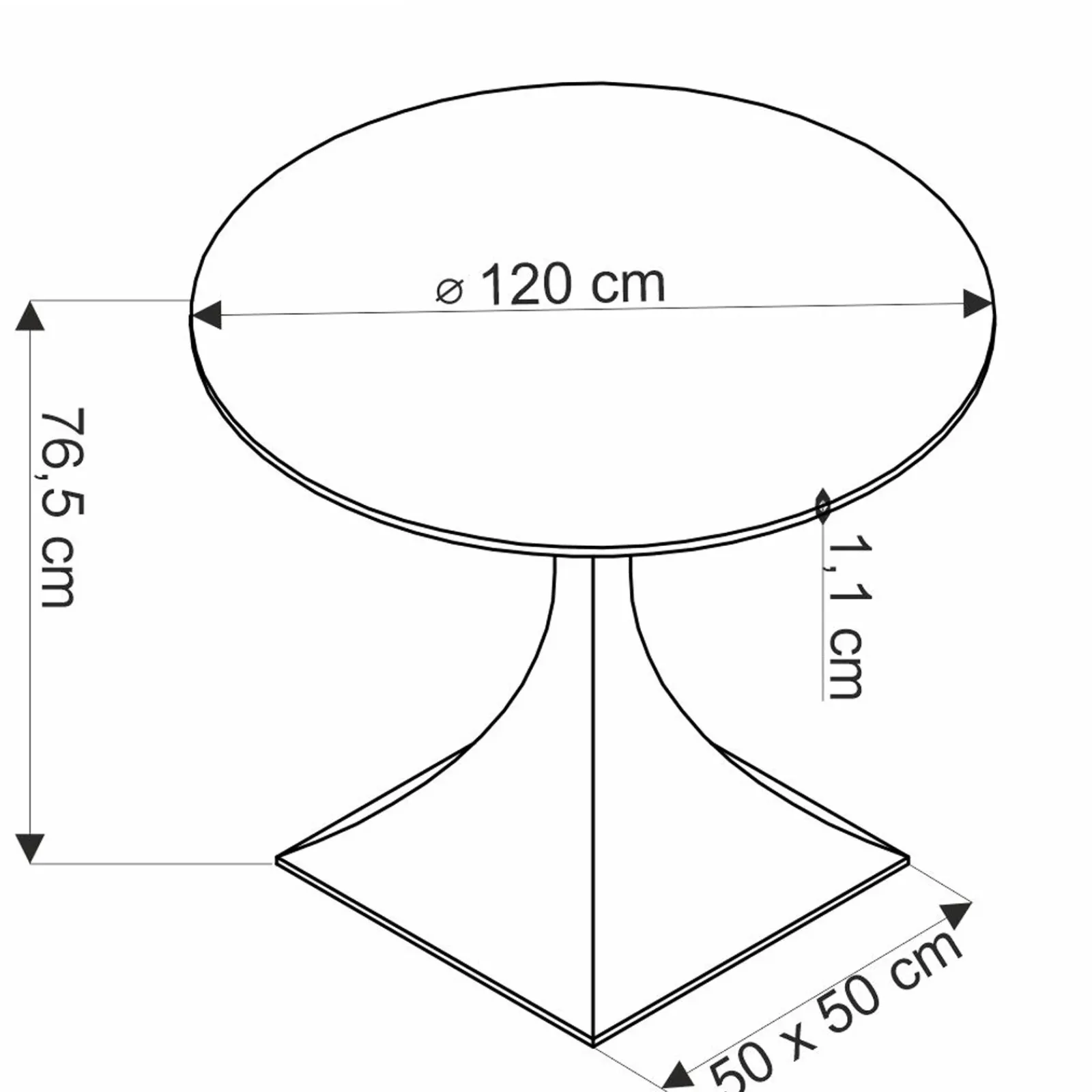 Garnero Arredamenti Tavoli Rotondi|Tavoli Da Pranzo-Tavolo rotondo 120cm moderno effetto marmo nero Anul