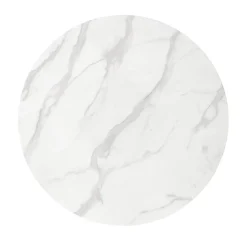 Garnero Arredamenti Tavoli Laccati|Tavoli Da Pranzo-Tavolo rotondo da sala 90x75cm marmo bianco effetto oro Rosselli