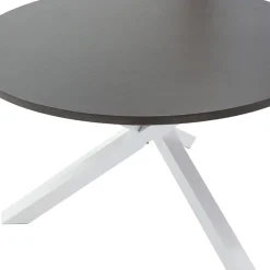 Garnero Arredamenti Tavoli Laccati|Tavoli Da Pranzo-Tavolo rotondo moderno 120x76cm bianco noce Merlino