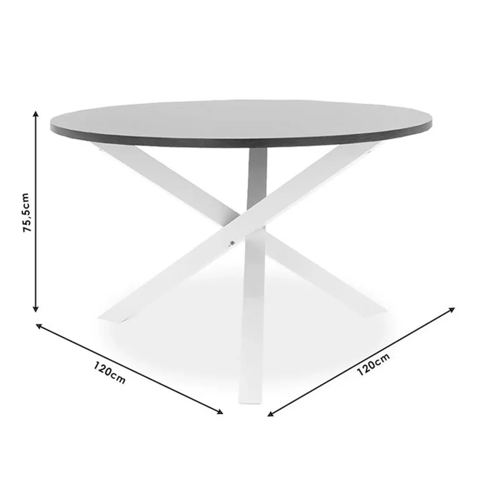 Garnero Arredamenti Tavoli Laccati|Tavoli Da Pranzo-Tavolo rotondo moderno 120x76cm bianco noce Merlino