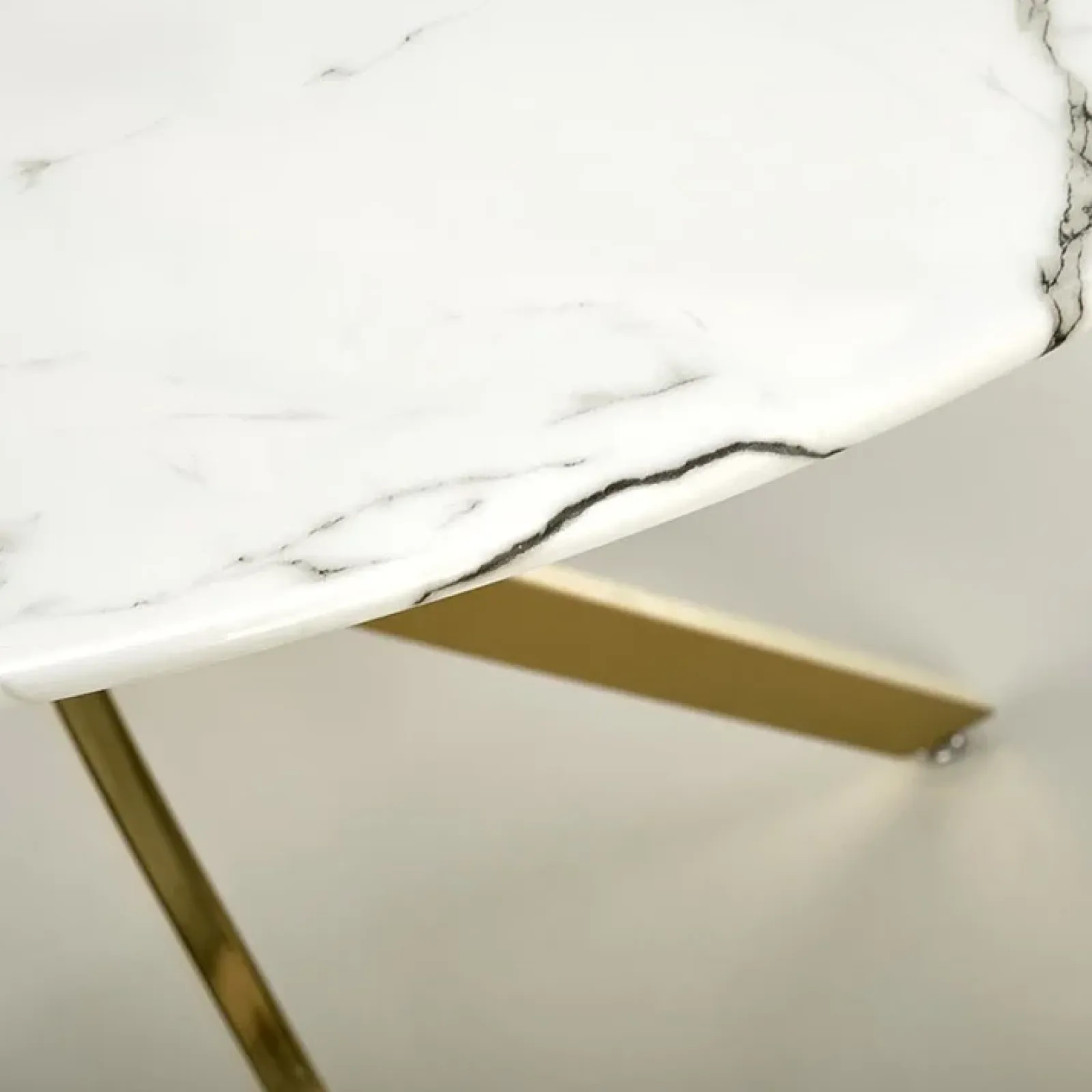 Garnero Arredamenti Tavoli Laccati|Tavoli Da Pranzo-Tavolo rotondo moderno 100x73cm marmo bianco oro Onorato Marmo bianco - Oro