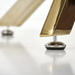 Garnero Arredamenti Tavoli Laccati|Tavoli Da Pranzo-Tavolo rotondo moderno 100x73cm marmo bianco oro Onorato Marmo bianco - Oro