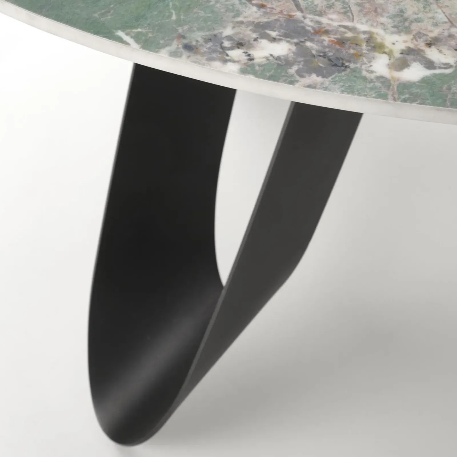 Garnero Arredamenti Tavoli Rotondi|Tavoli Da Pranzo-Tavolo rotondo 135x135cm moderno marmo verde nero Marmolada