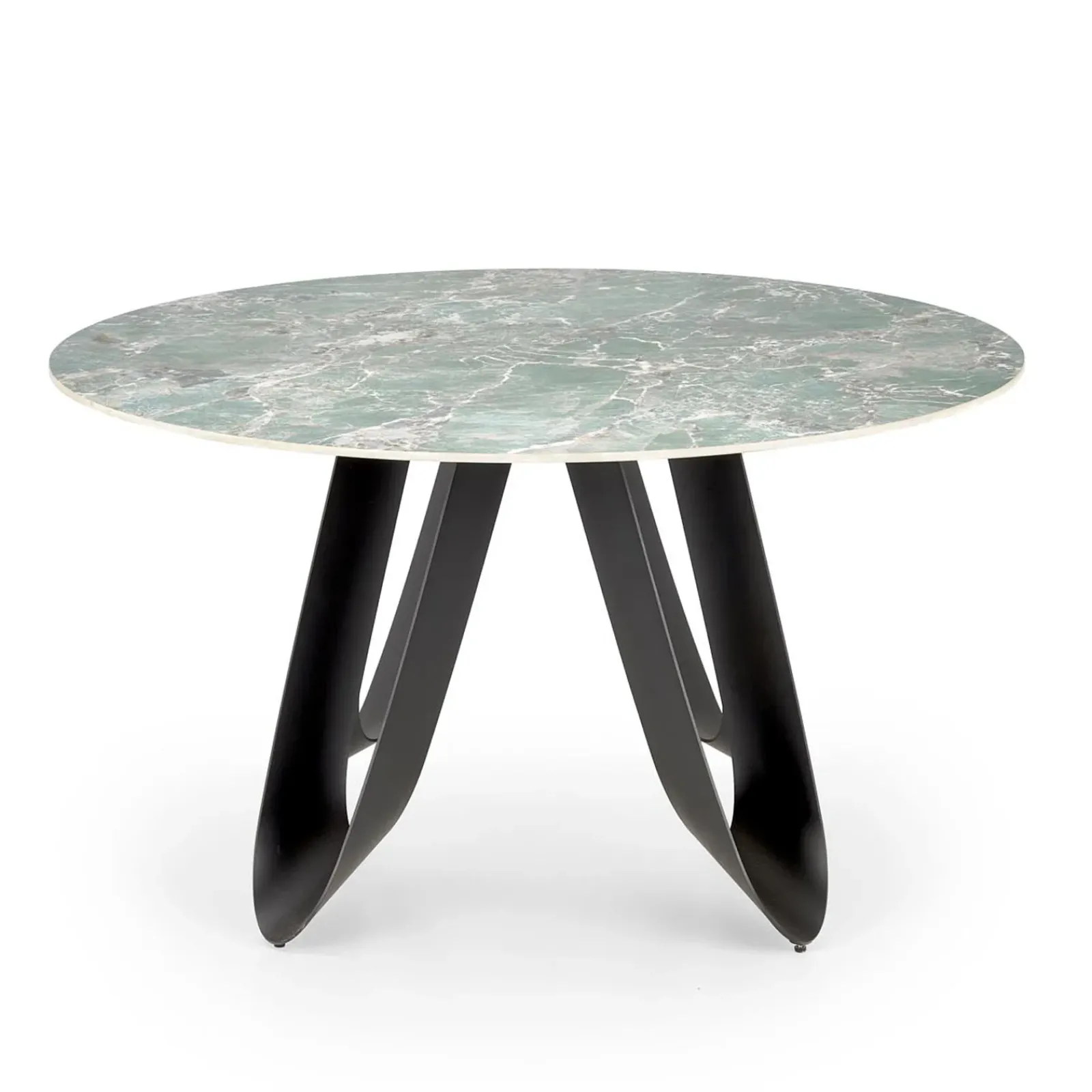 Garnero Arredamenti Tavoli Rotondi|Tavoli Da Pranzo-Tavolo rotondo 135x135cm moderno marmo verde nero Marmolada