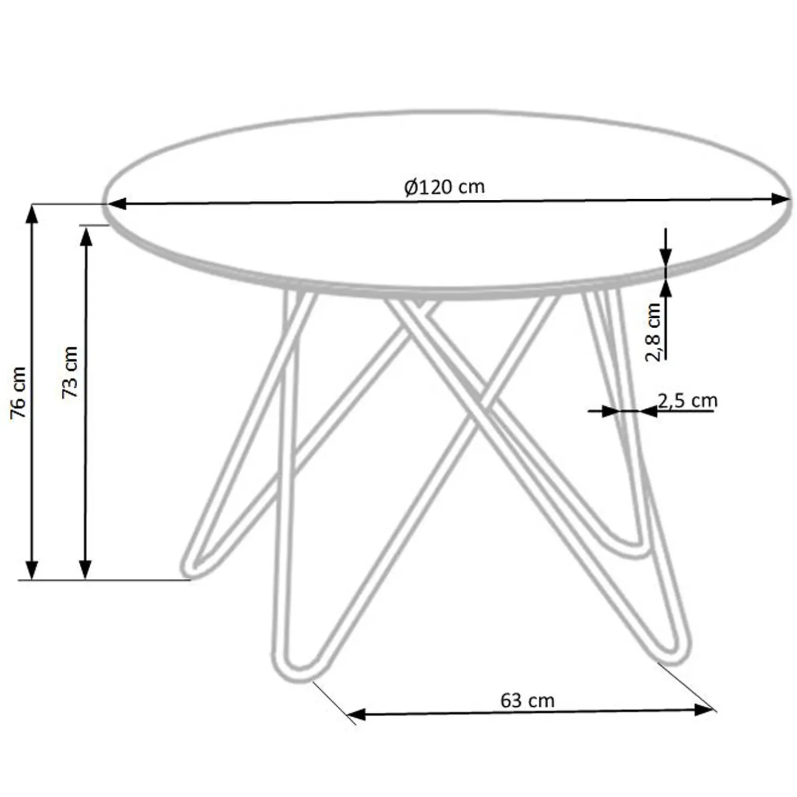 Garnero Arredamenti Tavoli Rotondi|Tavoli Da Pranzo-Tavolo rotondo 120x120cm moderno effetto marmo grigio acciaio oro Arak