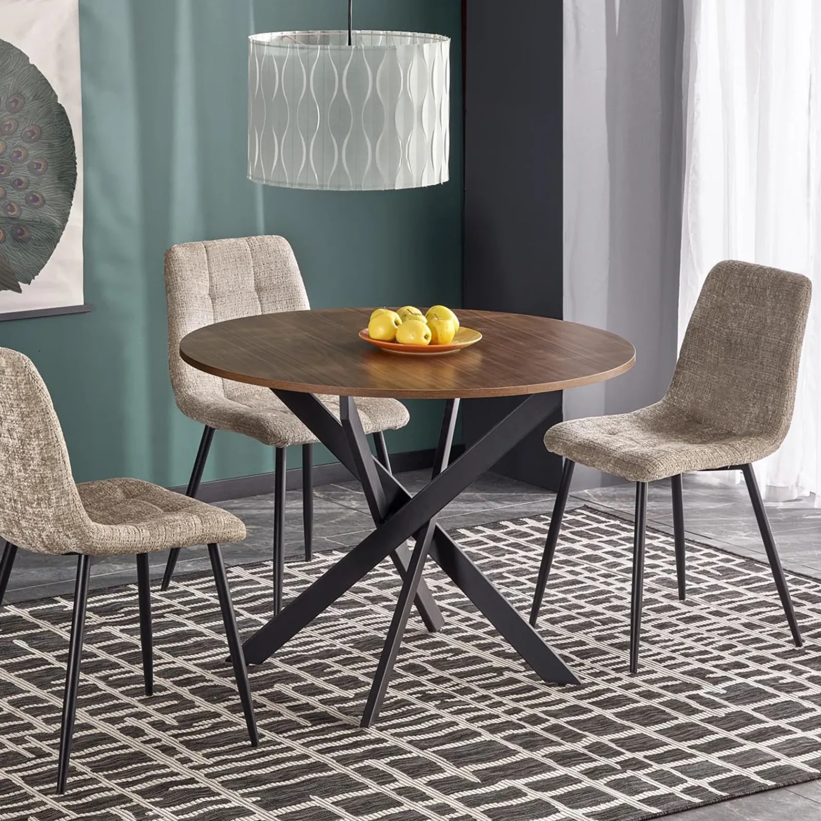 Garnero Arredamenti Tavoli Rotondi|Tavoli Da Pranzo-Tavolo rotondo 100x100cm moderno noce nero Dormelada Noce - Nero