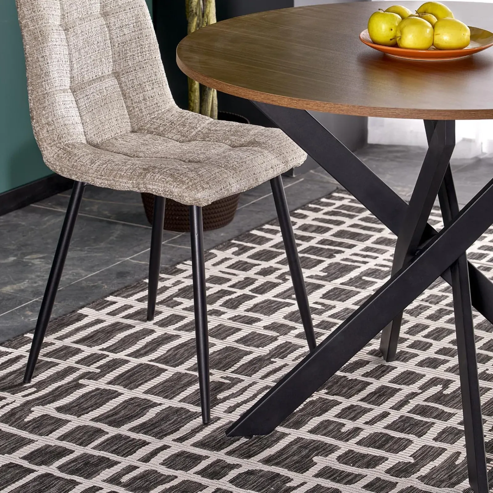 Garnero Arredamenti Tavoli Rotondi|Tavoli Da Pranzo-Tavolo rotondo 100x100cm moderno noce nero Dormelada Noce - Nero