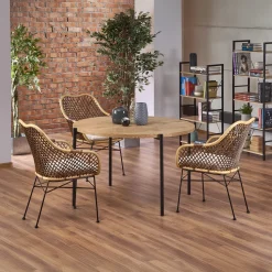 Garnero Arredamenti Tavoli In Legno|Tavoli Da Pranzo-Tavolo rotondo 120x120cm moderno rovere nero Orchidea