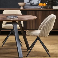 Garnero Arredamenti Tavoli Rotondi|Tavoli Da Pranzo-Tavolo rotondo 120x120cm moderno rovere noce nero Camomilla