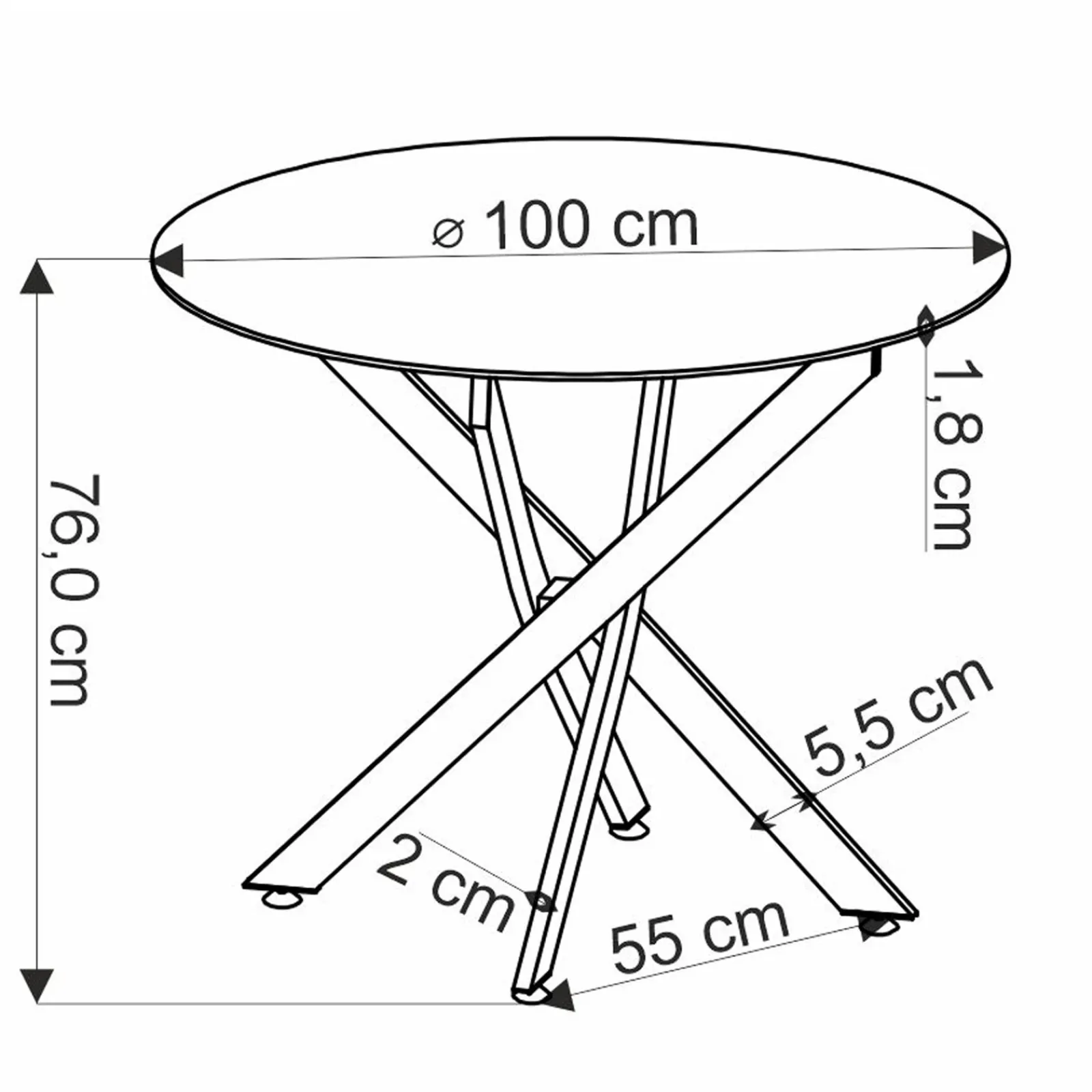 Garnero Arredamenti Tavoli Rotondi|Tavoli Da Pranzo-Tavolo rotondo 100x100cm moderno rovere nero Dormelada Rovere - Nero