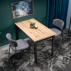 Garnero Arredamenti Tavoli In Legno|Tavoli Da Pranzo-Tavolo 120x68 cm da pranzo moderno rovere nero Wayne