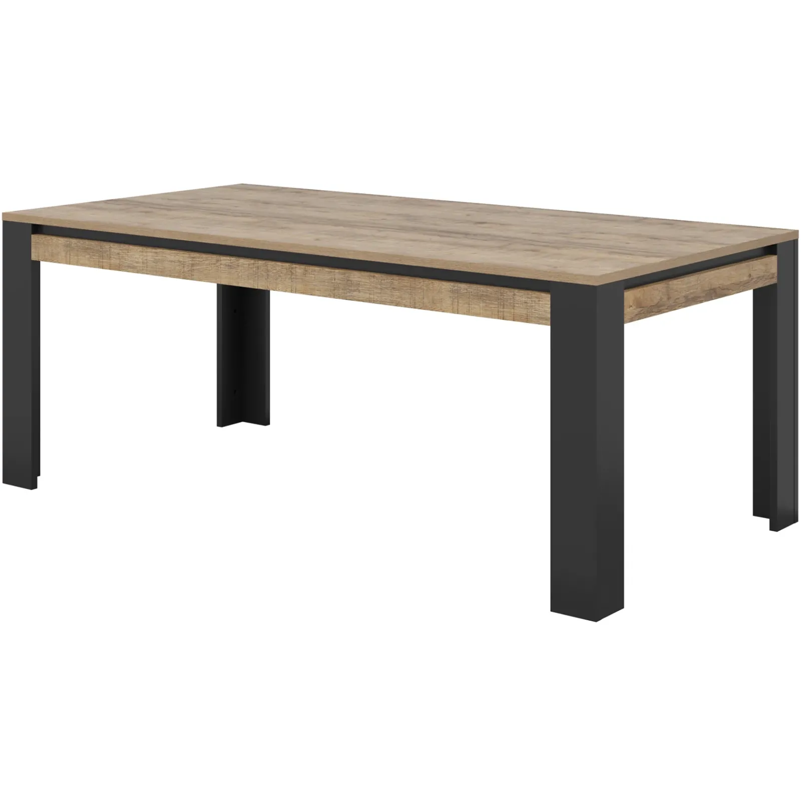 Garnero Arredamenti Tavoli Da Pranzo-Tavolo 195x100 cm moderno rovere rustico nero Ilyssa