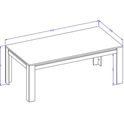 Garnero Arredamenti Tavoli Da Pranzo-Tavolo 195x100 cm moderno rovere rustico nero Ilyssa