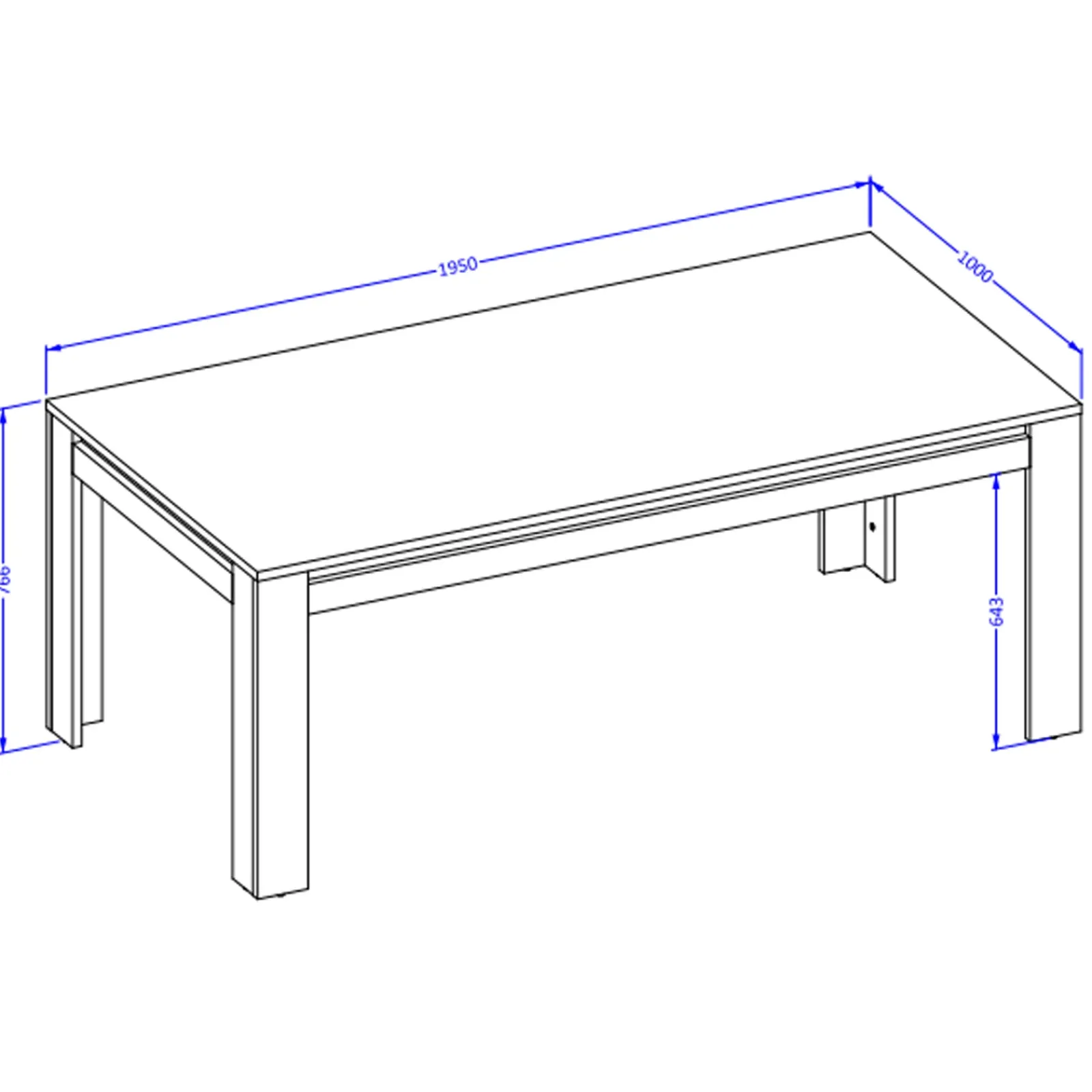Garnero Arredamenti Tavoli Da Pranzo-Tavolo 195x100 cm moderno rovere rustico nero Ilyssa
