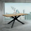 Garnero Arredamenti Tavoli In Legno|Tavoli Da Pranzo-Tavolo 180x90 cm rovere rustico metallo Gaya