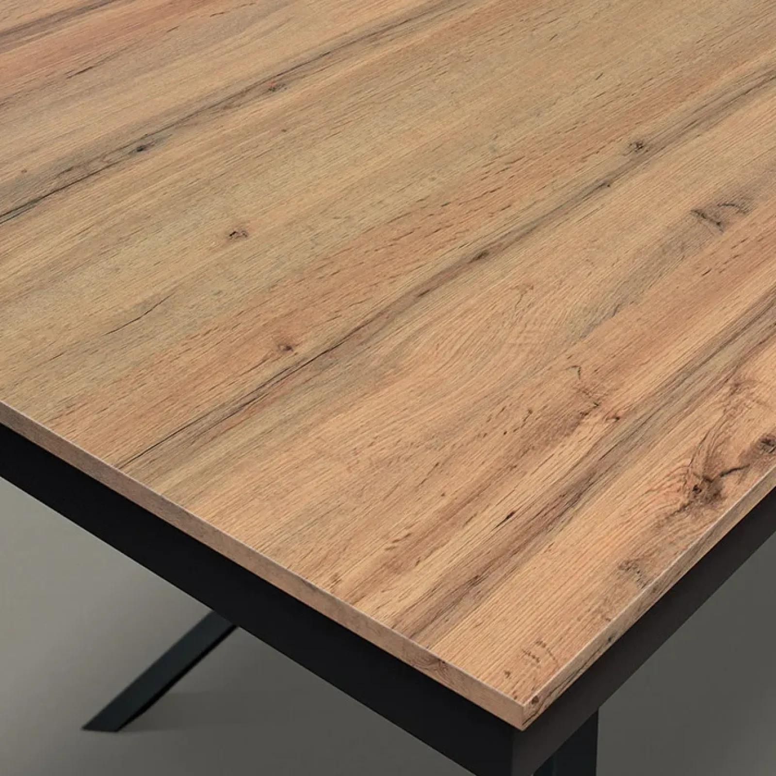 Garnero Arredamenti Tavoli In Legno|Tavoli Da Pranzo-Tavolo 180x90 cm rovere rustico metallo Gaya