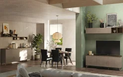 Garnero Arredamenti Tavoli Laccati|Tavoli Da Pranzo-Tavolo 180x90cm bronzo rovere scuro Jonson Tortora - Noce