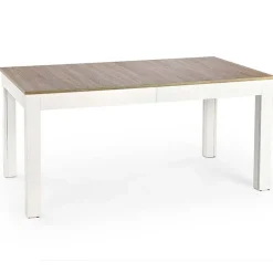 Garnero Arredamenti Tavoli Da Pranzo|Tavoli Allungabili-Tavolo 130/170x80cm da pranzo allungabile moderno bianco acciaio Gubbio