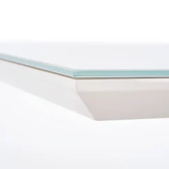 Garnero Arredamenti Tavoli In Vetro|Tavoli Da Pranzo-Tavolo 160x90cm da pranzo in vetro bianco acciaio cromato Mango Gihome®