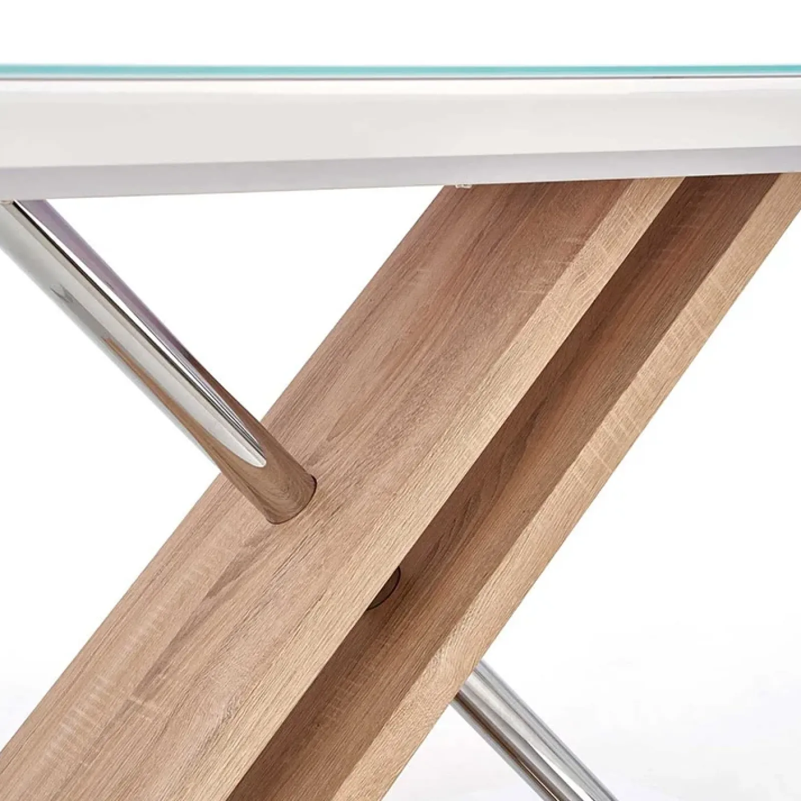 Garnero Arredamenti Tavoli In Vetro|Tavoli Da Pranzo-Tavolo 160x90cm da pranzo in vetro bianco acciaio cromato Mango Gihome®