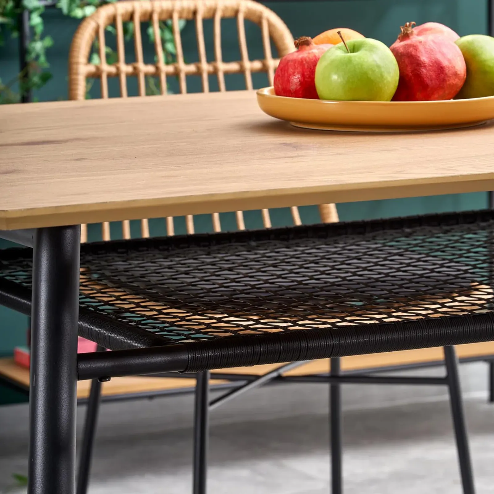 Garnero Arredamenti Tavoli In Legno|Tavoli Da Pranzo-Tavolo 160x90cm da pranzo moderno rovere dorato nero Wilson