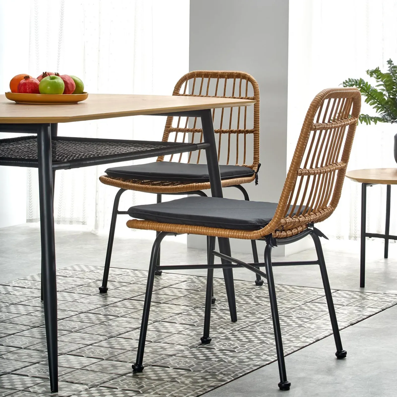 Garnero Arredamenti Tavoli In Legno|Tavoli Da Pranzo-Tavolo 160x90cm da pranzo moderno rovere dorato nero Wilson