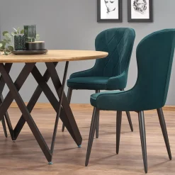 Garnero Arredamenti Tavoli In Legno|Tavoli Da Pranzo-Tavolo 120x120cm da pranzo rotondo rovere miele acciaio nero Edessa