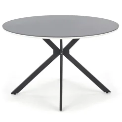 Garnero Arredamenti Tavoli In Legno|Tavoli Da Pranzo-Tavolo 120x120cm da pranzo rotondo moderno vetro nero Anice Gihome®