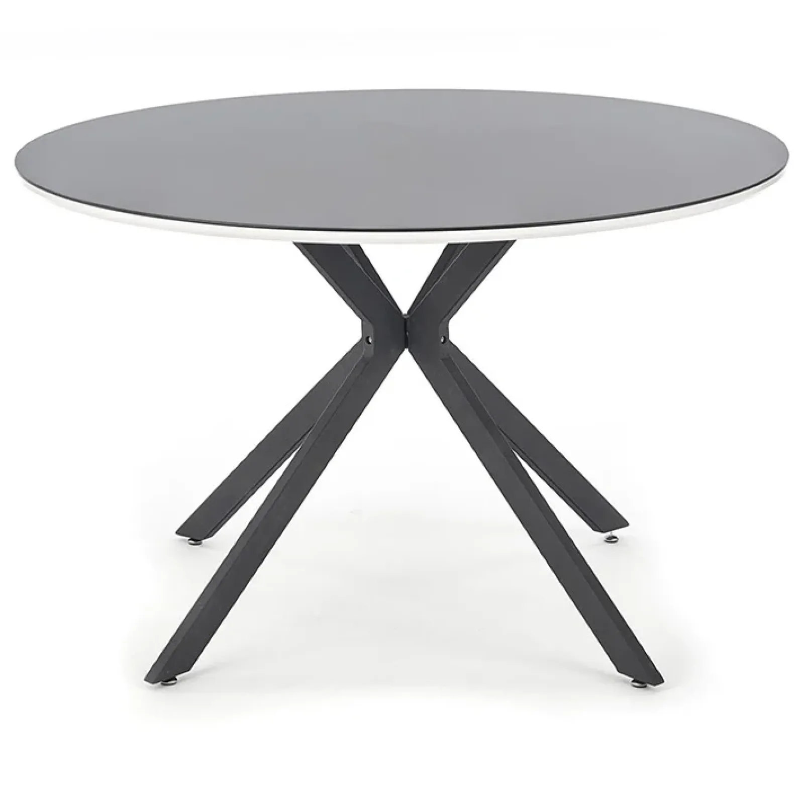 Garnero Arredamenti Tavoli In Legno|Tavoli Da Pranzo-Tavolo 120x120cm da pranzo rotondo moderno vetro nero Anice Gihome®