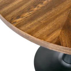 Garnero Arredamenti Tavoli In Legno|Tavoli Da Pranzo-Tavolo 100x100cm da pranzo rotondo moderno noce acciaio nero Lukla