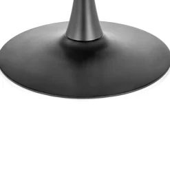 Garnero Arredamenti Tavoli In Legno|Tavoli Da Pranzo-Tavolo 100x100cm da pranzo rotondo moderno noce acciaio nero Lukla