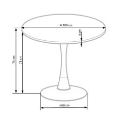 Garnero Arredamenti Tavoli In Legno|Tavoli Da Pranzo-Tavolo 100x100cm da pranzo rotondo moderno noce acciaio nero Lukla