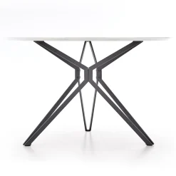 Garnero Arredamenti Tavoli Laccati|Tavoli Da Pranzo-Tavolo 120x120cm da pranzo rotondo bianco nero Margherita Gihome® Bianco Lucido - Nero