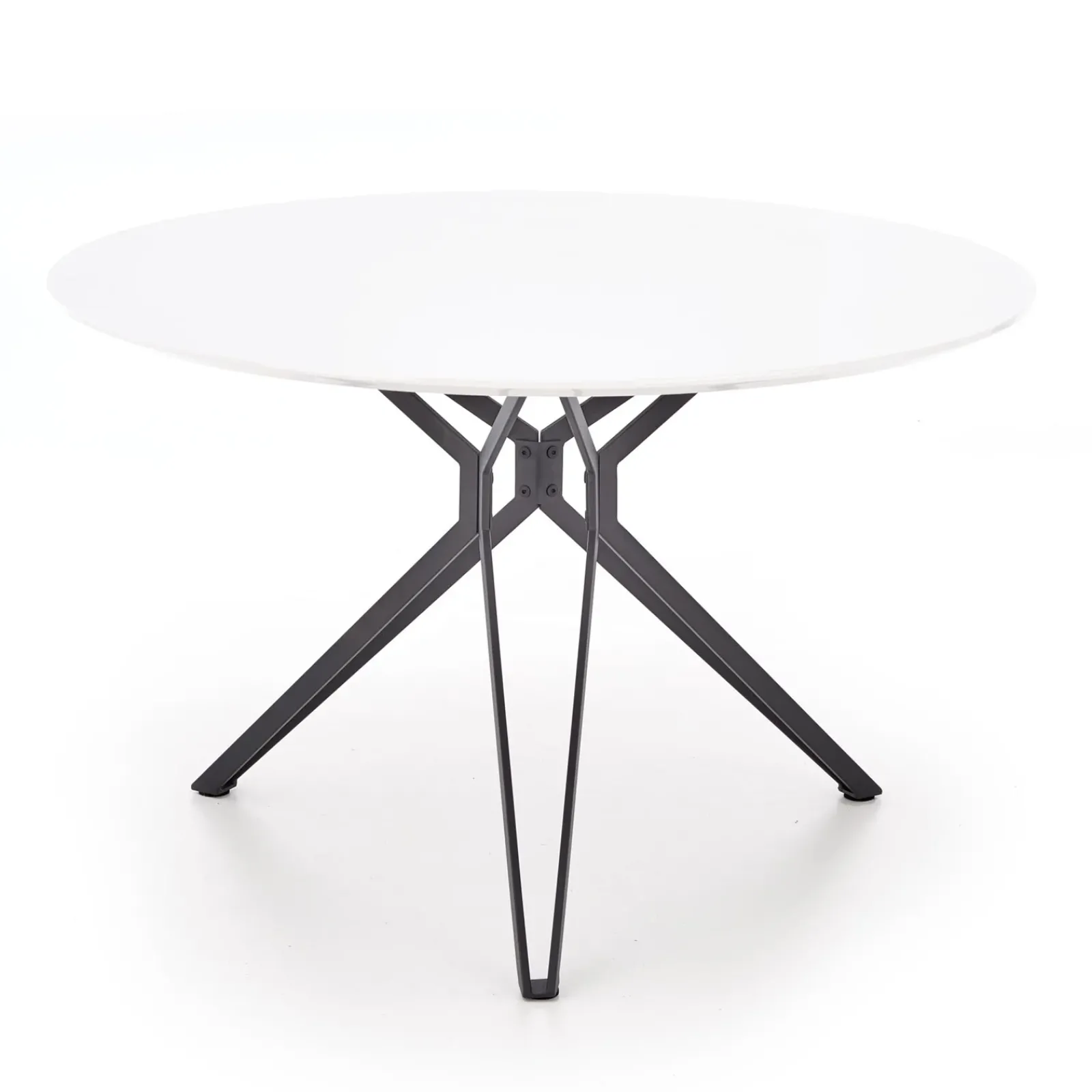 Garnero Arredamenti Tavoli Laccati|Tavoli Da Pranzo-Tavolo 120x120cm da pranzo rotondo bianco nero Margherita Gihome® Bianco Lucido - Nero