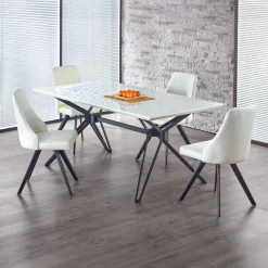 Garnero Arredamenti Tavoli Laccati|Tavoli Da Pranzo-Tavolo 160x90cm design rettangolare laccato bianco lucido nero Ercole