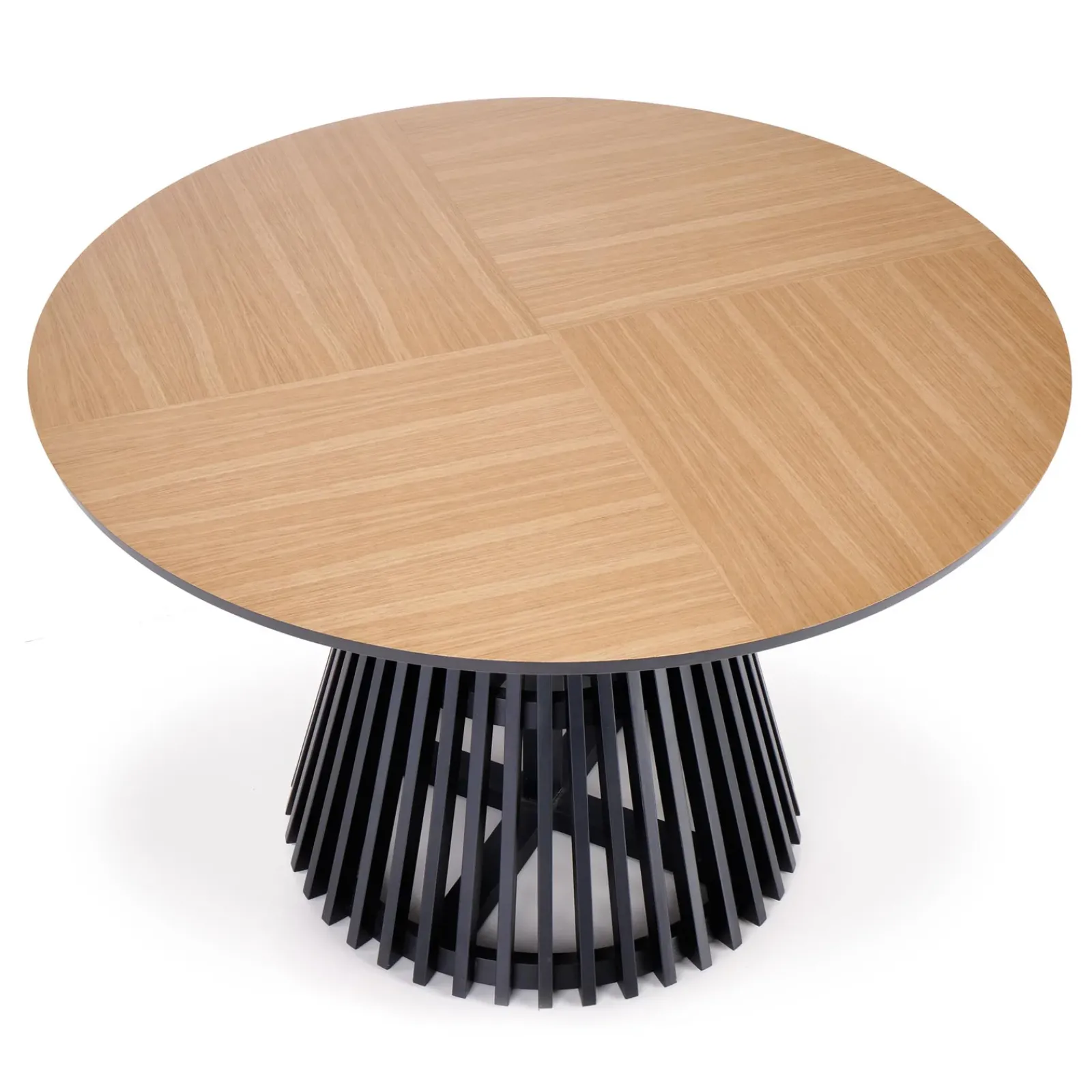 Garnero Arredamenti Tavoli Rotondi|Tavoli Da Pranzo-Tavolo 120x120cm rotondo da pranzo rovere chiaro nero Reno