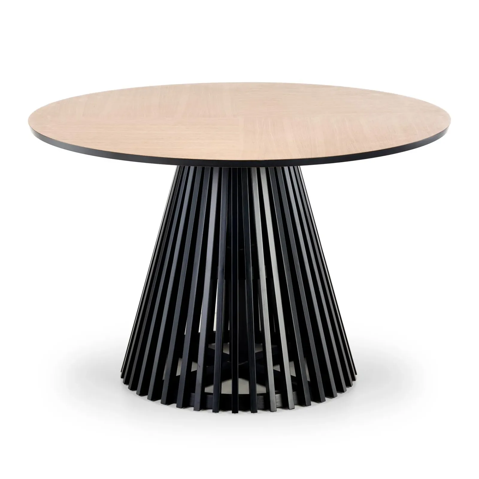 Garnero Arredamenti Tavoli Rotondi|Tavoli Da Pranzo-Tavolo 120x120cm rotondo da pranzo rovere chiaro nero Reno