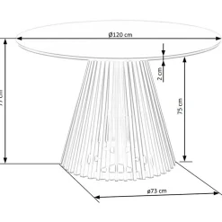 Garnero Arredamenti Tavoli Rotondi|Tavoli Da Pranzo-Tavolo 120x120cm rotondo da pranzo rovere chiaro nero Reno